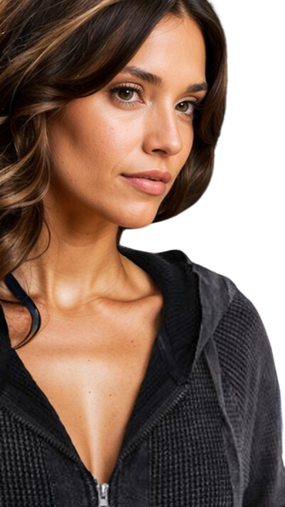 Oversized Waffle Knit Zip-Up Hoodie