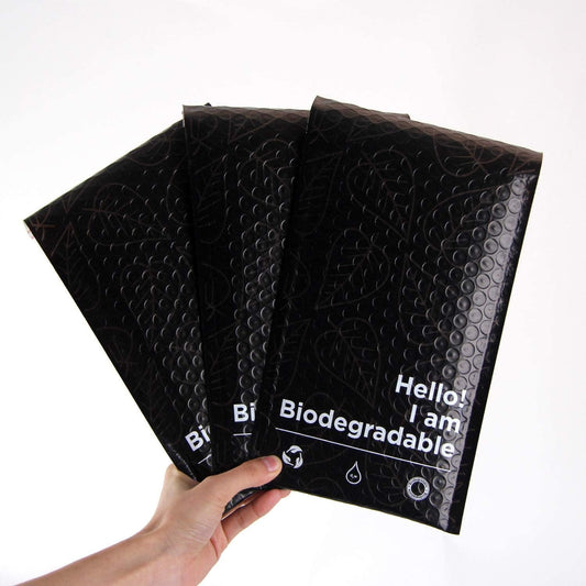 ™ 100% Biodegradable Bubble Mailers,25Pcs Padded Packaging Wrap Envelopes Pouches Eco Friendly No Glue, No Plastic, Christmas Wrapping (6 X 10)