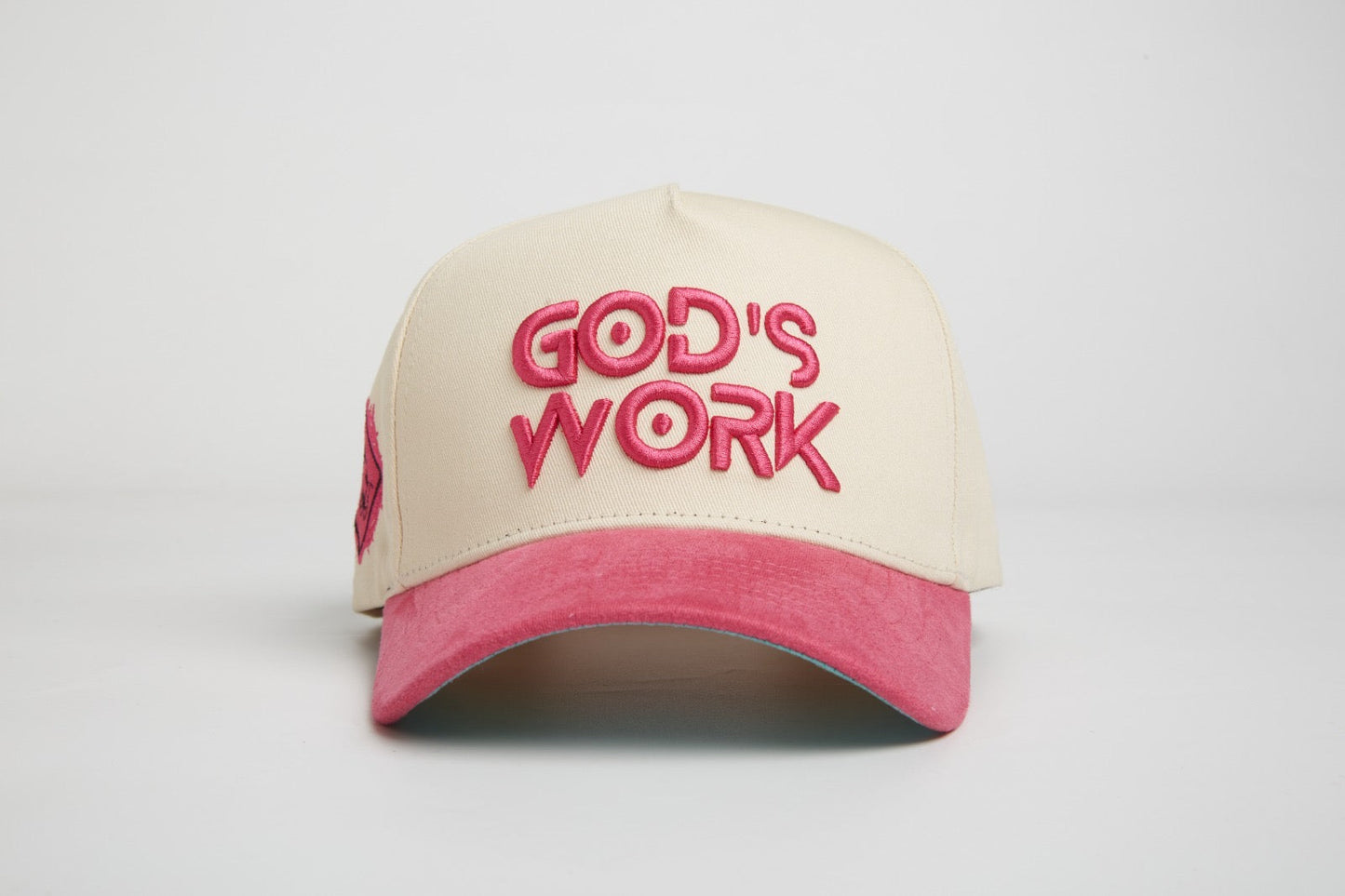 God’s Work- Signature Series Suede Hot Pink & Teal Snap-Back - Concordia Style Boutique
