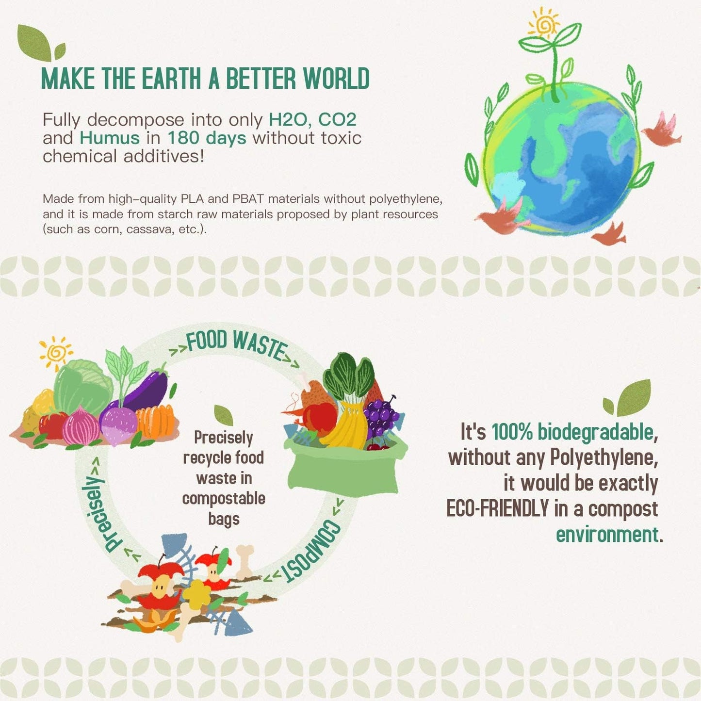 BIOOK Compostable Dog Poop Bags – Eco-Friendly, Leak-Proof, Certified Compostable