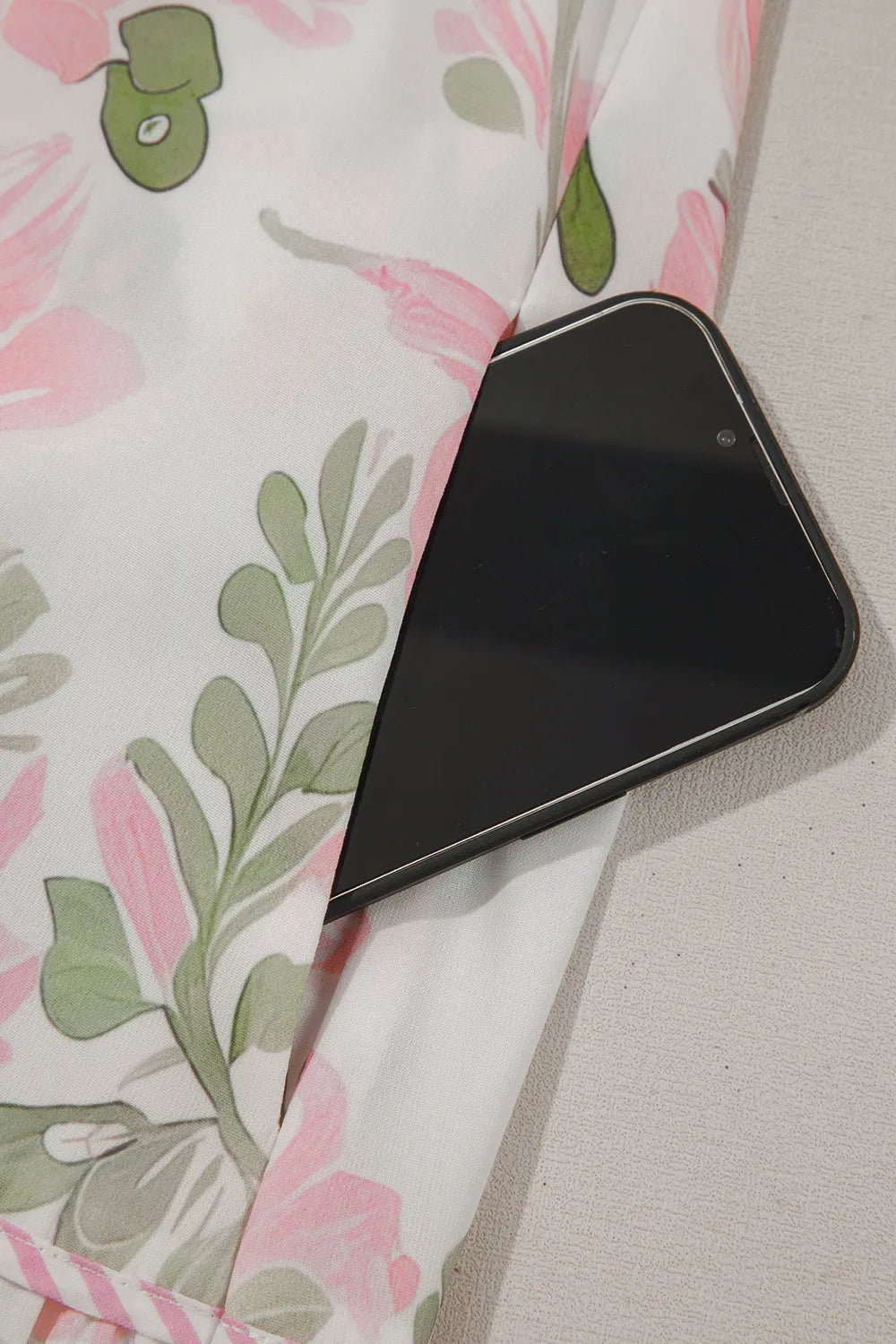 Floral Contrast Edge Layered Short Sleeve Mini Dress - Concordia Style Boutique