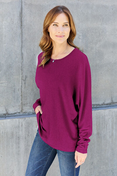 Double Take Full Size Round Neck Long Sleeve T-Shirt - Concordia Style Boutique