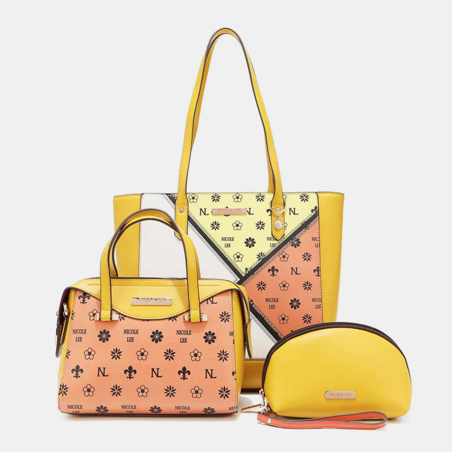 Nicole Lee USA 3-Piece Color Block Handbag Set - Premium Handbag Set from Concordia Style Boutique - Just $50.88! Shop now at Concordia Style Boutique