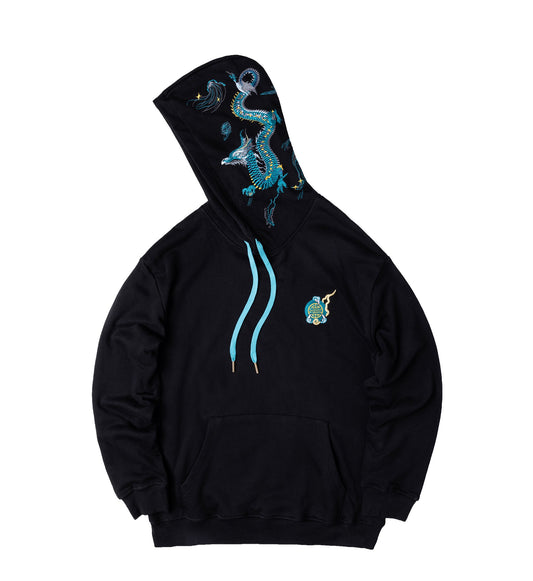 KH9000 Blue Dragon Embroidery Hoodie - Concordia Style Boutique