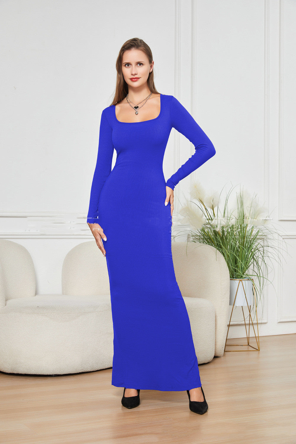 Two-in-one With Lining Double-layer Belly Contracting Hip Lifting Long Sleeve Narrow Dress - Premium dress from Concordia Style Boutique - Just $56.76! Shop now at Concordia Style Boutique