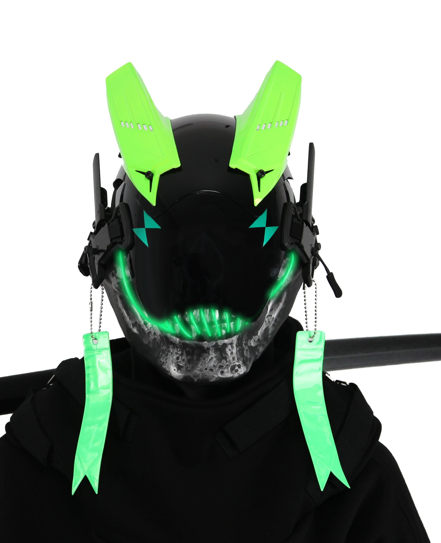 Green Skeleton Tech Mask - Concordia Style Boutique