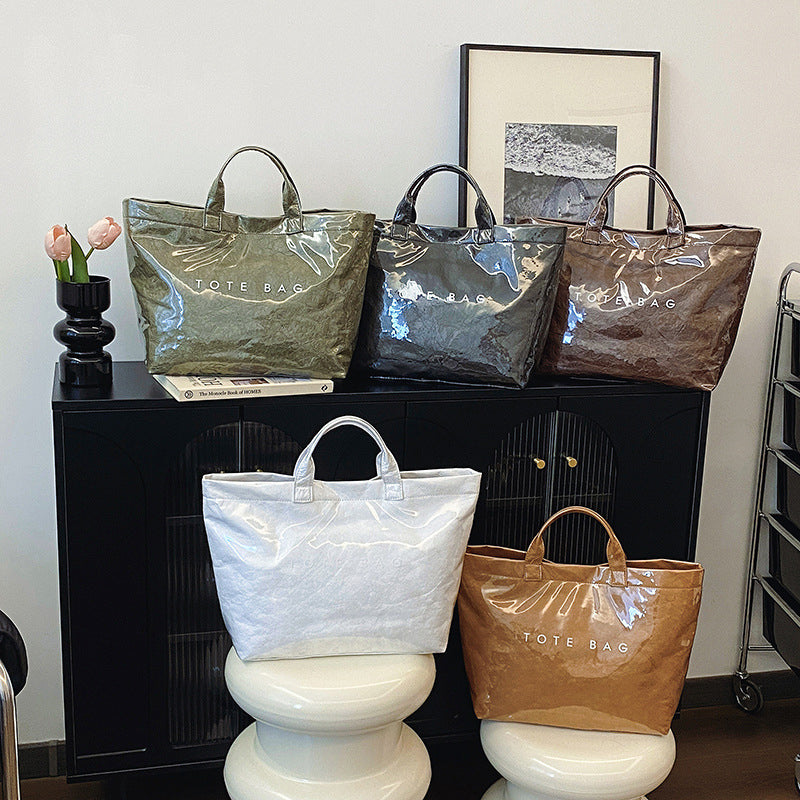 Vintage PVC tote with DuPont lettering - Premium PVC tote from Concordia Style Boutique - Just $23.38! Shop now at Concordia Style Boutique