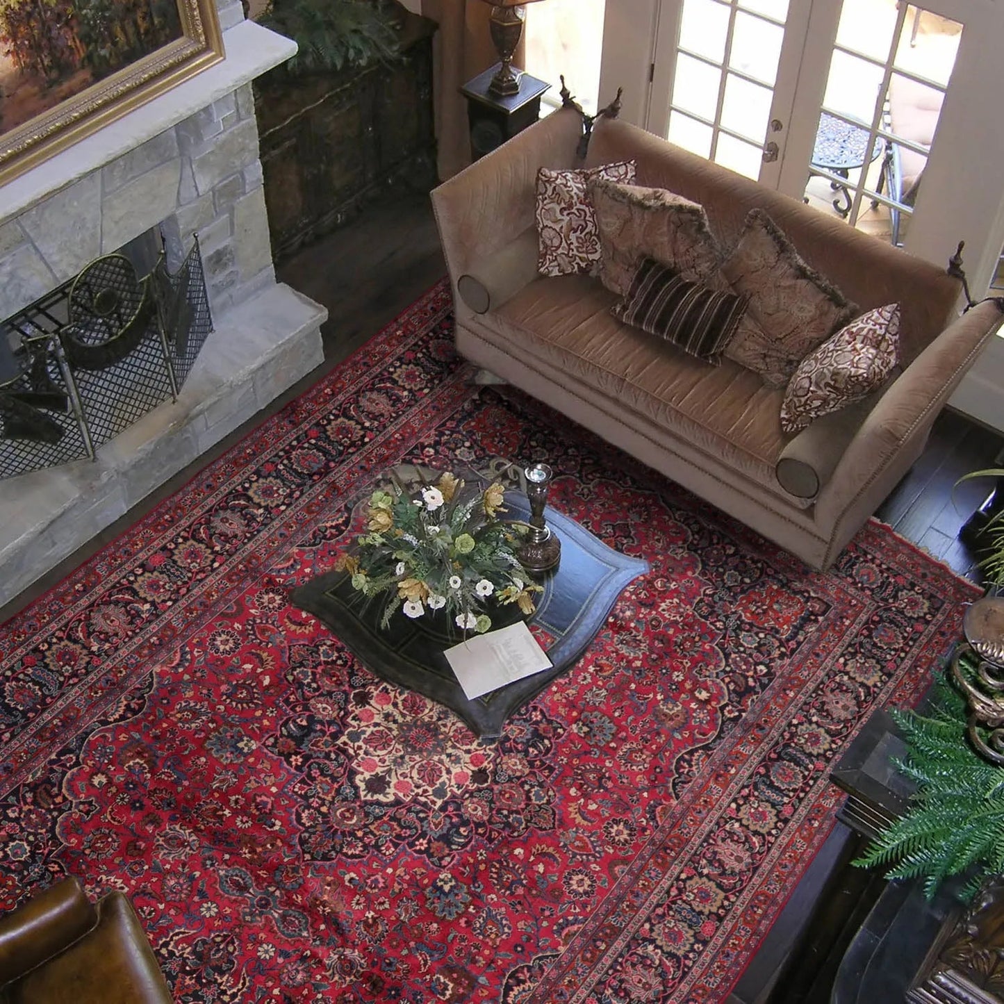 10'9"x16'5" Palace Burgundy Hand Knotted 100% Wool Mashad Traditional 200 KPSI Oriental Area Rug - Premium Persian;Hand Knotted;Palace;Rectangle;Burgundy, Plum, Navy;Traditional;Premium_Rug from Oriental Rug Of Houston - Just $9999! Shop now at Concordia Style Boutique