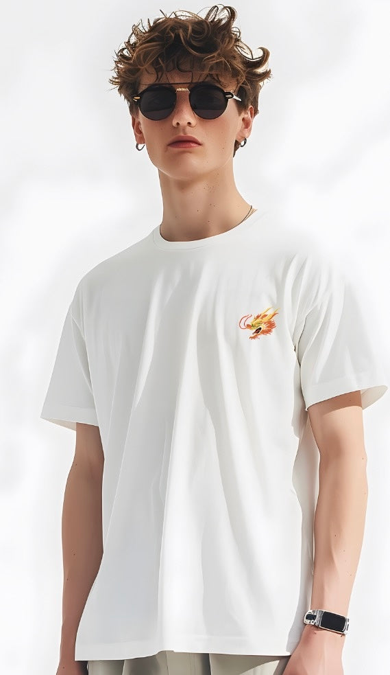 KH866 Golden Dragon Embroidery Tee - Concordia Style Boutique