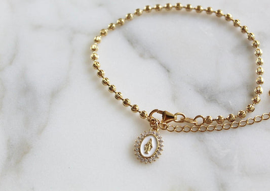 Mother Mary Bracelet in White