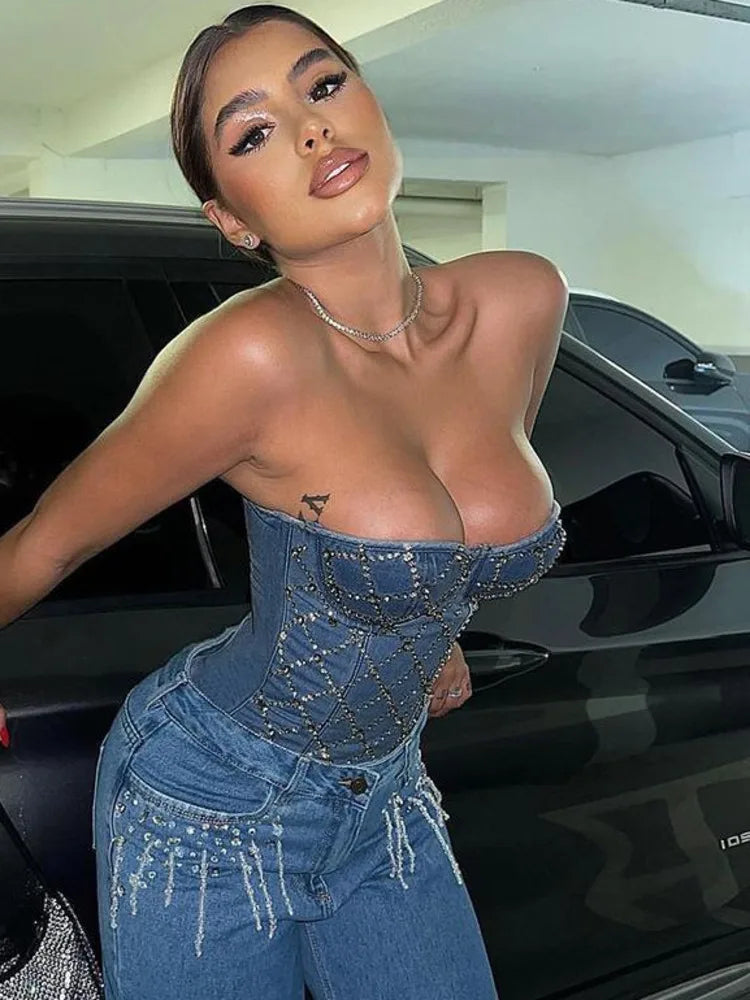 Rhinestone Cowgirl Denim Vest