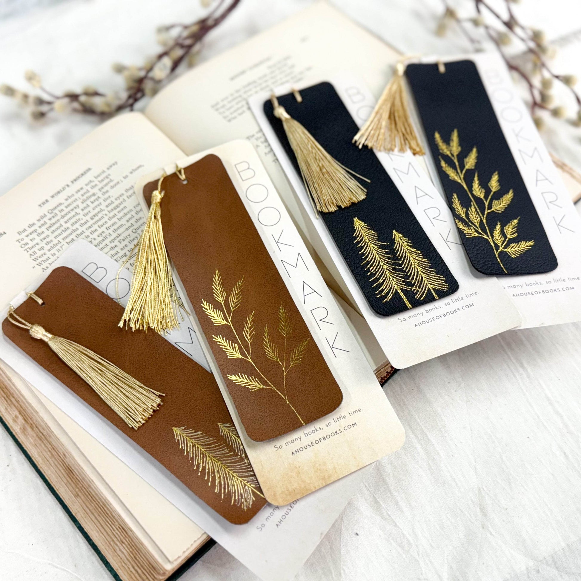 Leather Tassel Bookmarks- Trees - Concordia Style Boutique