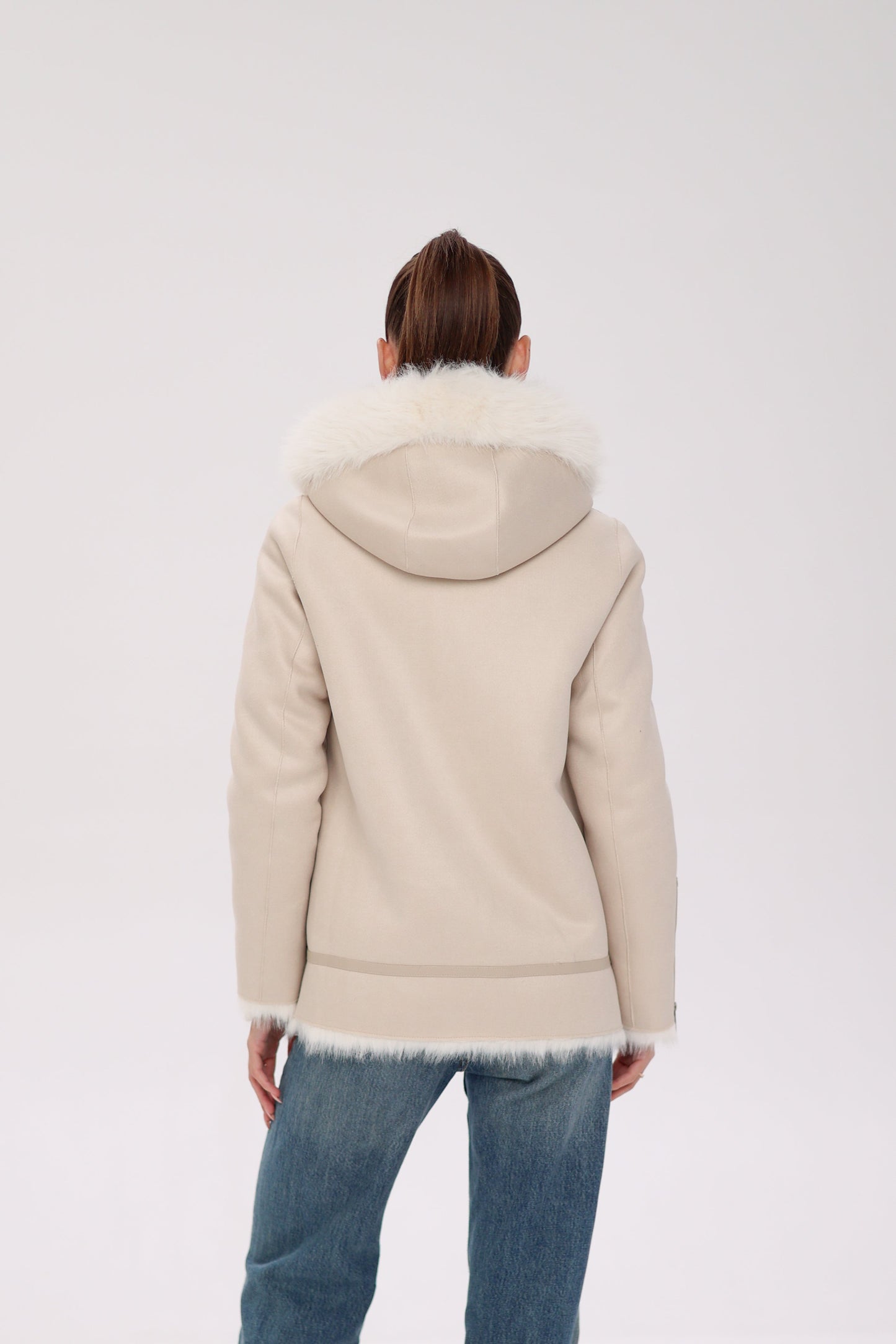 ⇆ Reversible Hooded Wool Blend Jacket