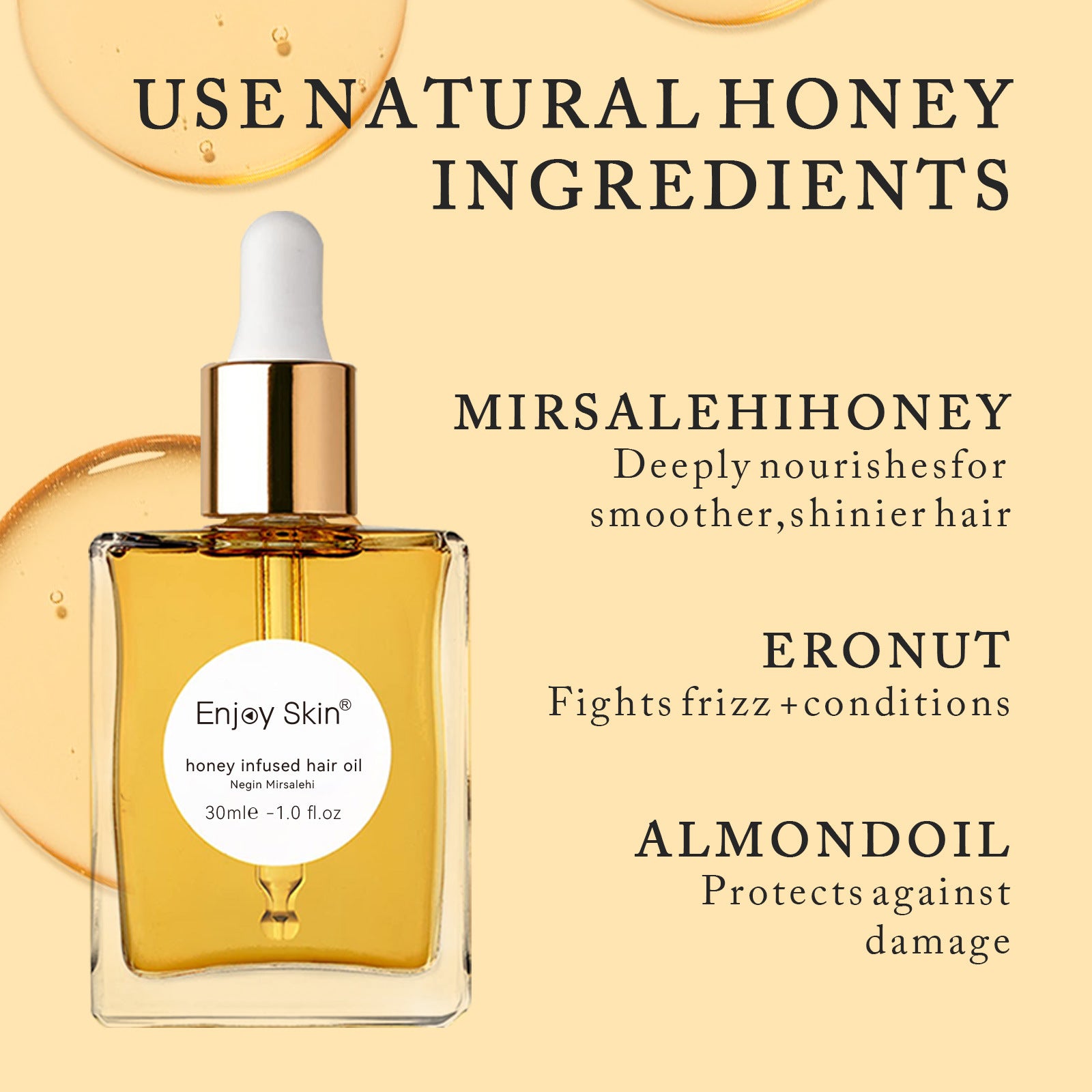 Honey Hair Oil For Straightening Hair - Hair Repair Moisturizing Hair Serum - Premium Honey Hair Oil from Concordia Style Boutique - Just $12.50! Shop now at Concordia Style Boutique