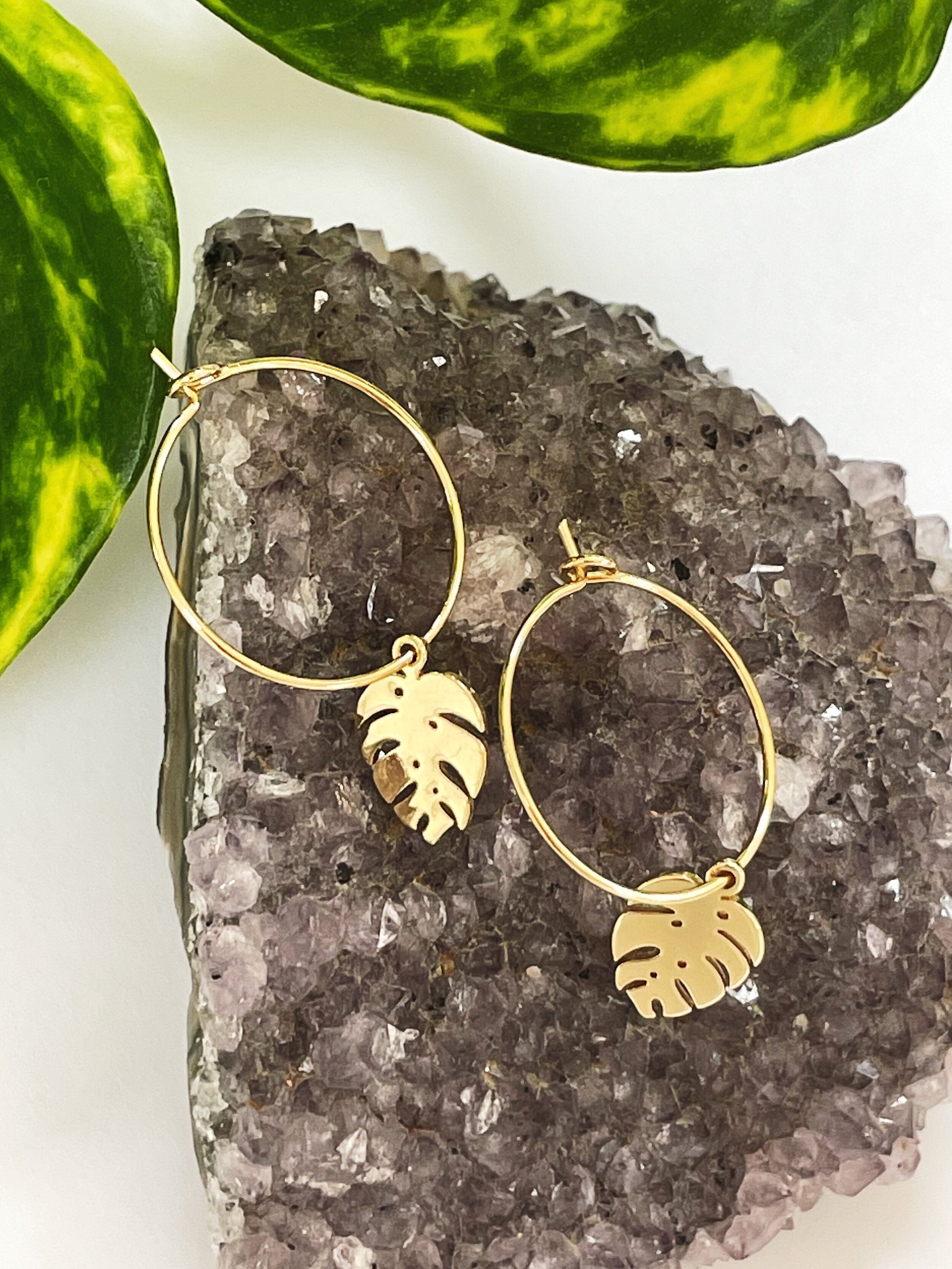 Monstera Earrings - Concordia Style Boutique