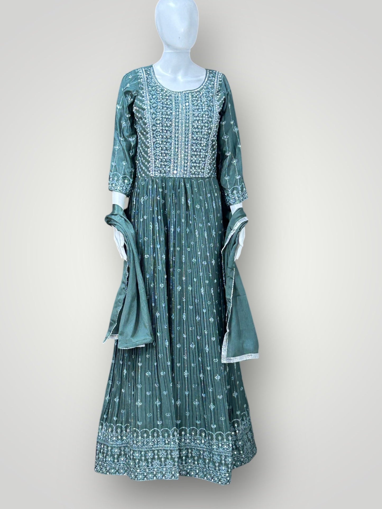 Chiffon silk long gown