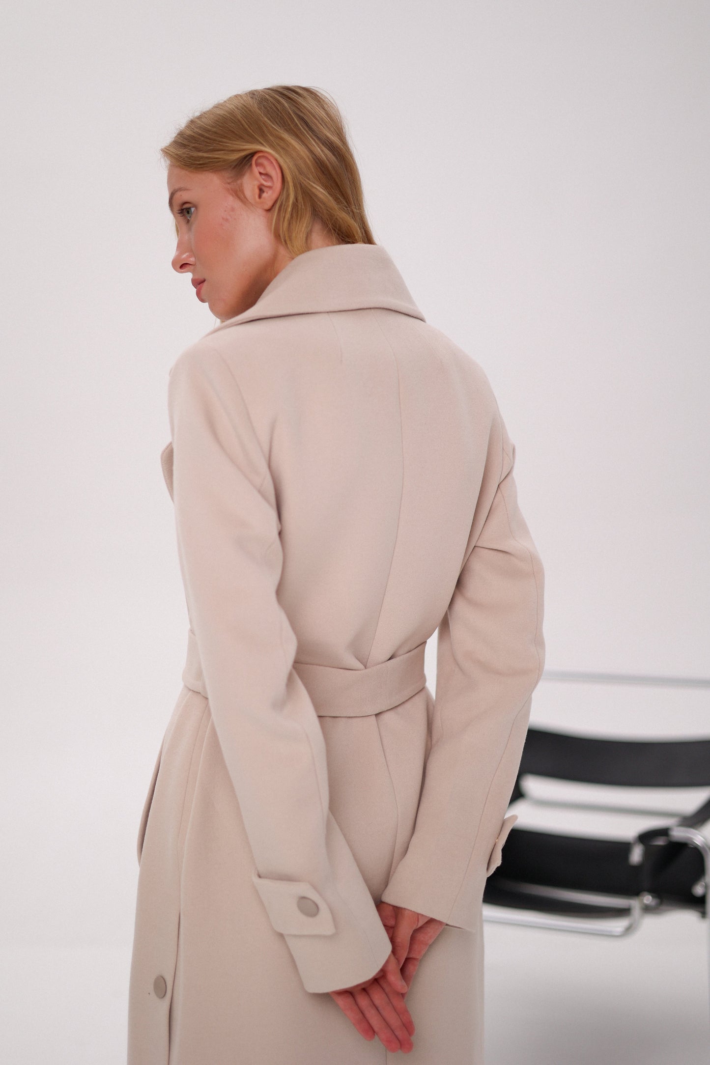 Camille Cashmere Blend Coat in Beige
