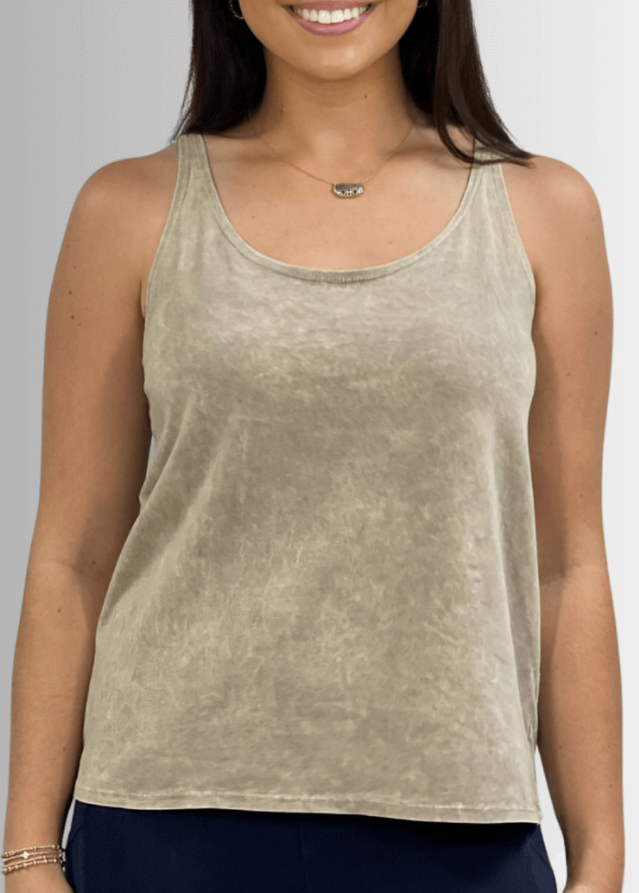 Twenty Four Seven Cotton Tank in Light Denim - Concordia Style Boutique