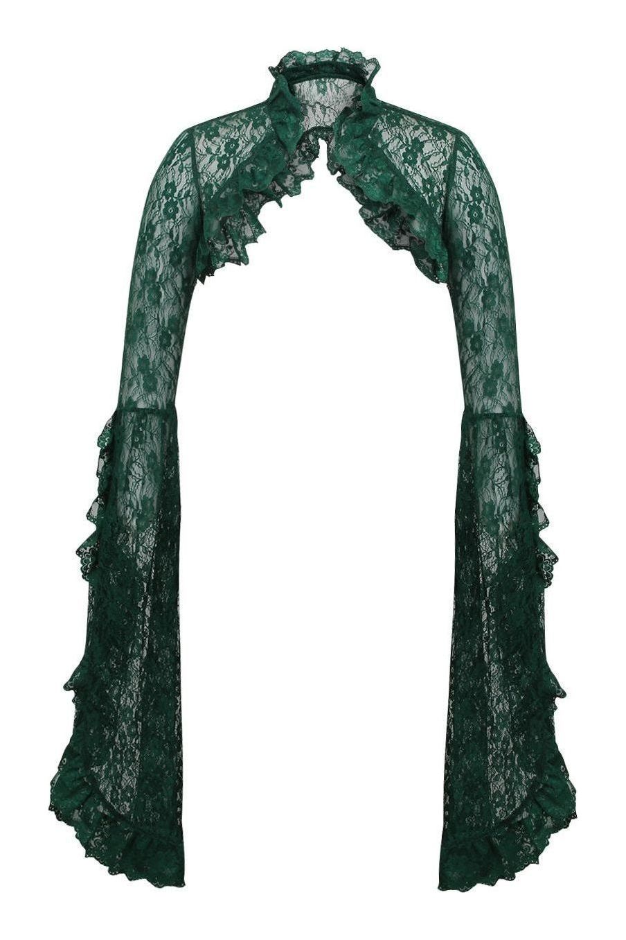 Dark Green Lace Shrug Bolero Jacket