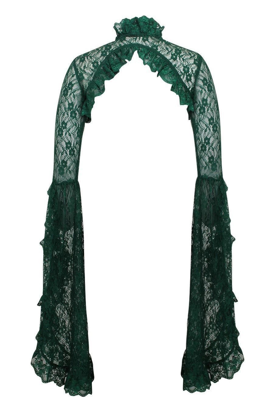 Dark Green Lace Shrug Bolero Jacket