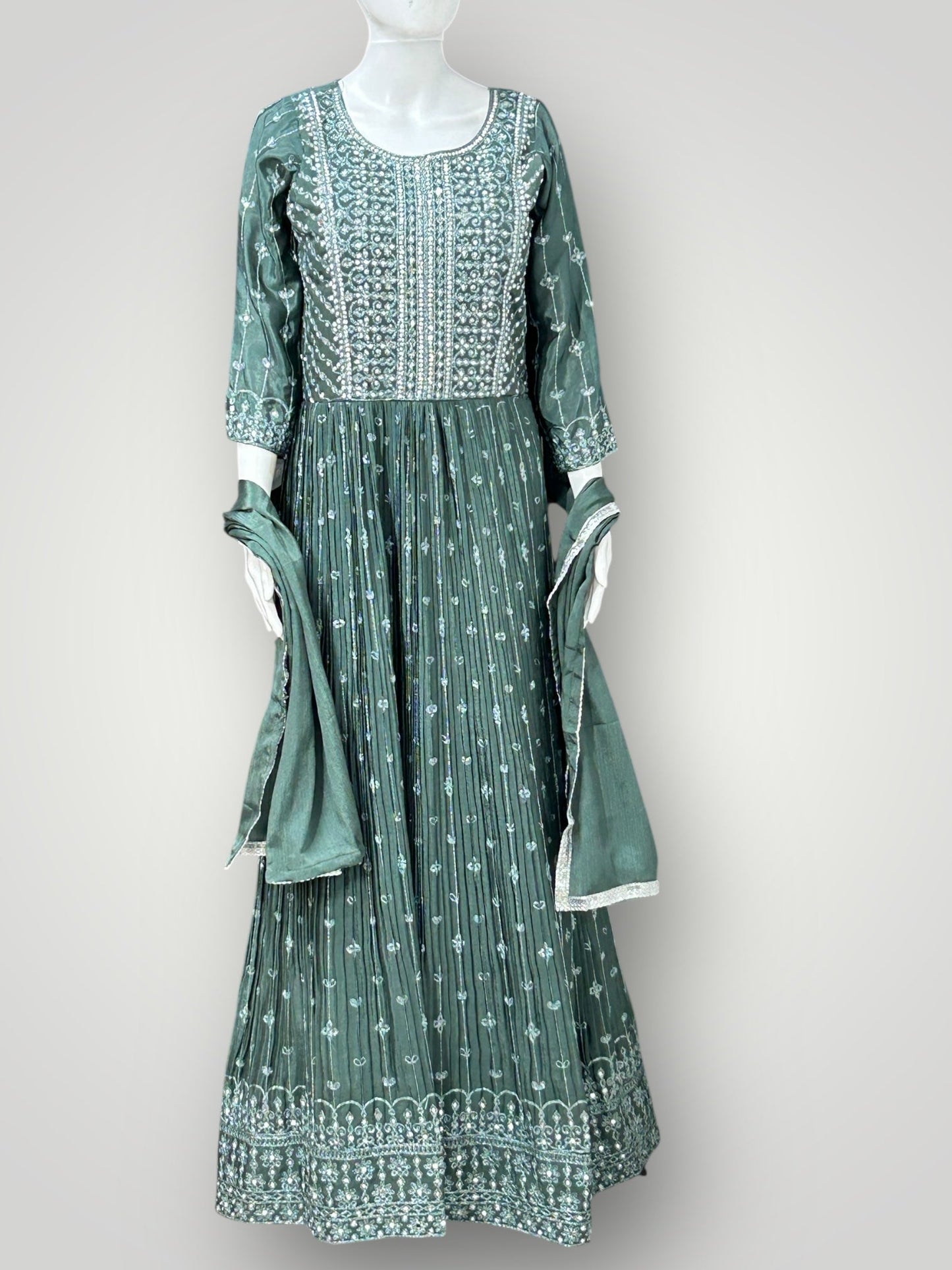 Chiffon silk long gown