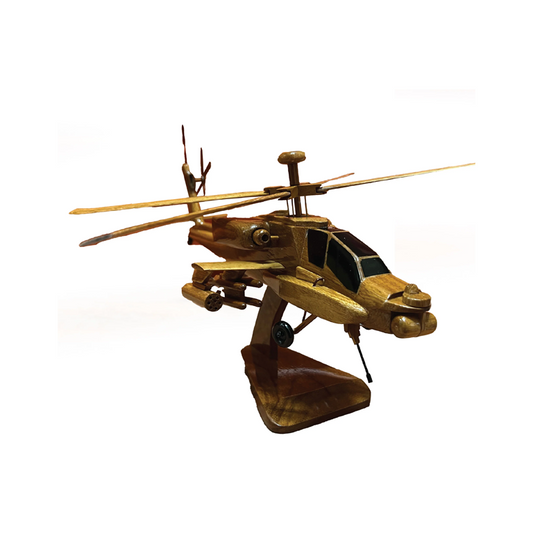 AH64 Apache Mahogany Wood Desktop Helicopter Model
