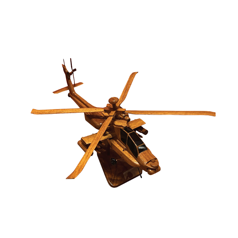 AH64 Apache Mahogany Wood Desktop Helicopter Model