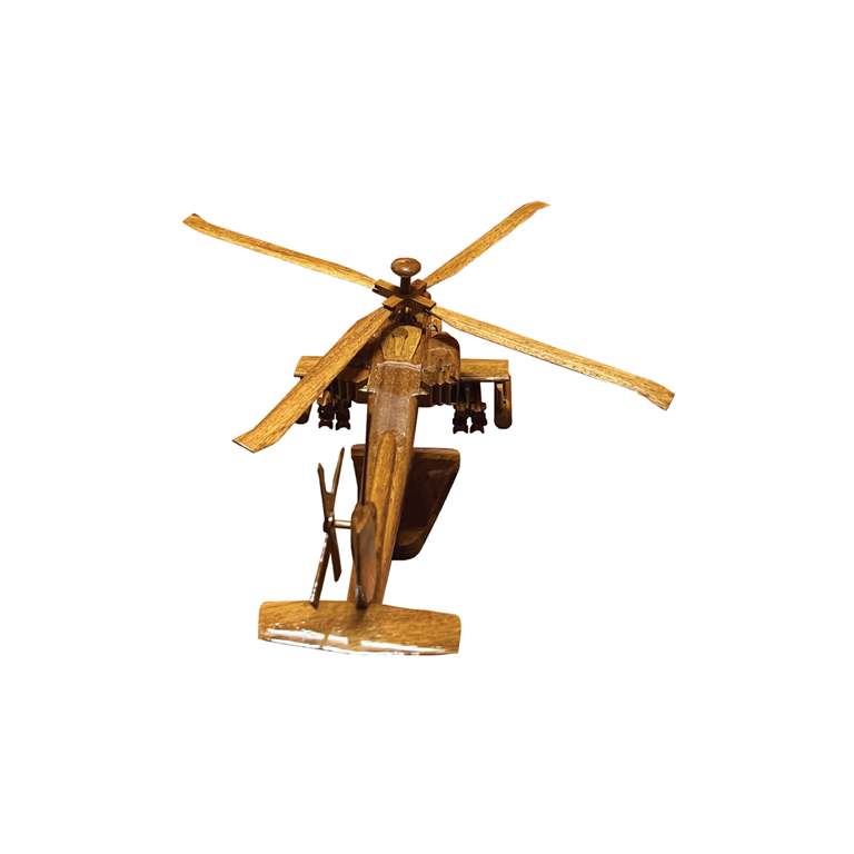 AH64 Apache Mahogany Wood Desktop Helicopter Model
