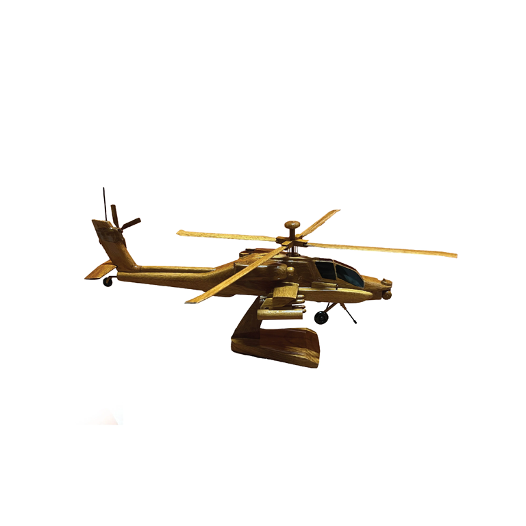AH64 Apache Mahogany Wood Desktop Helicopter Model