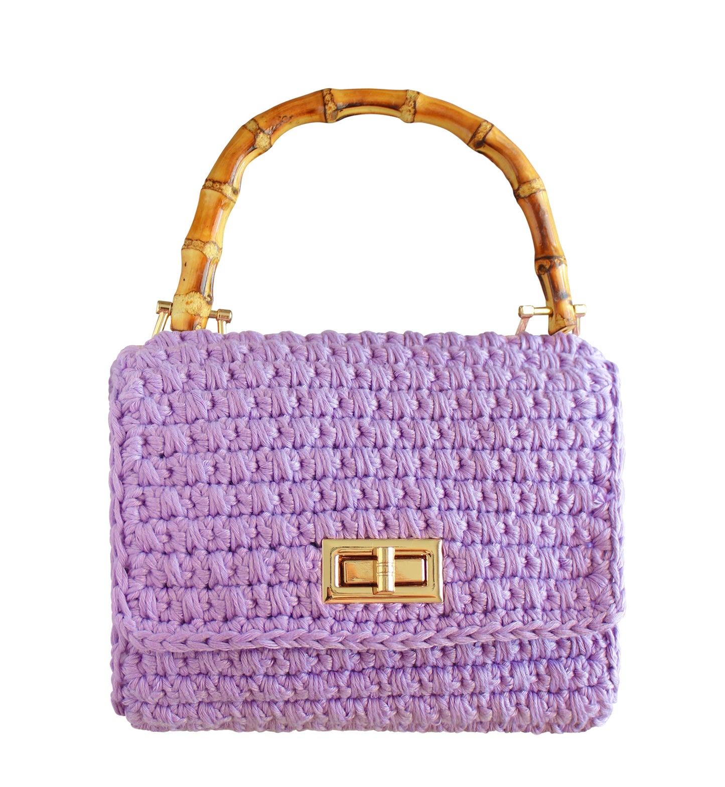 AIRMAIL Mini Crochet Handbag In Mauve Purple