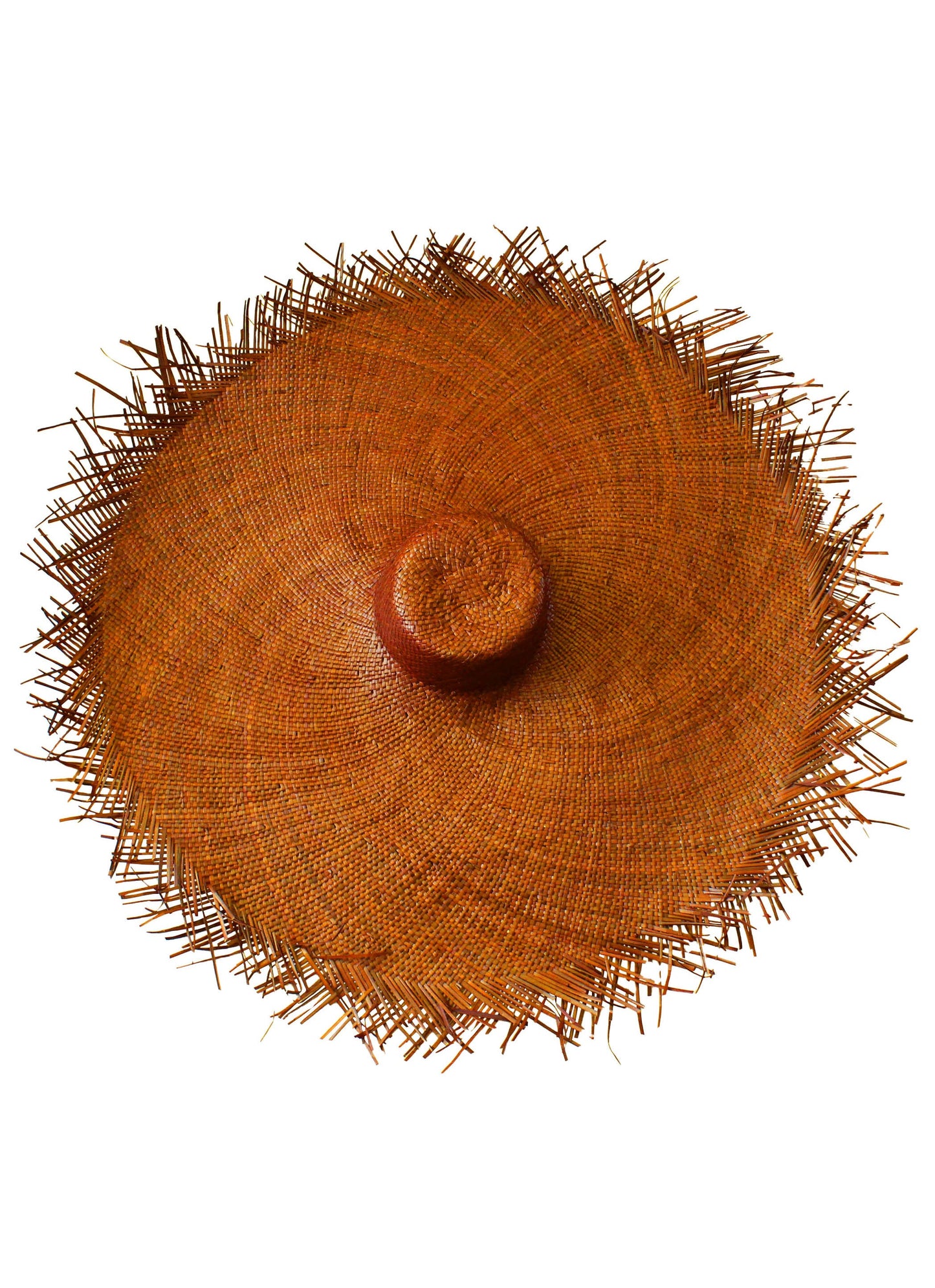 AMORA Oversized Woven Straw Hat in Burnt Caramel