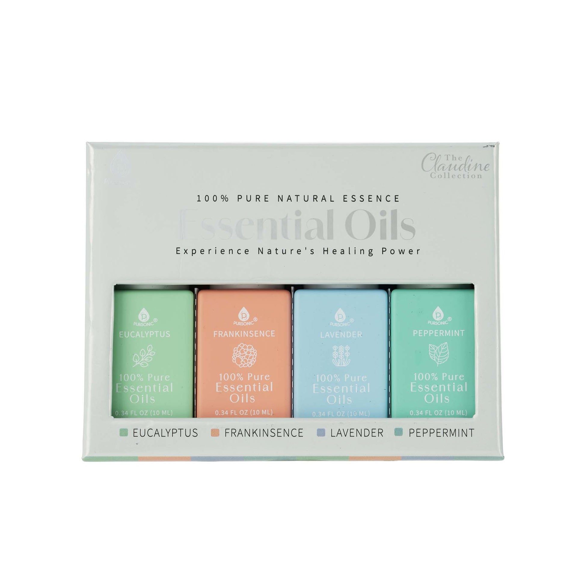 100% Pure Natural Essence Essential Oils – Nature’s Healing Power with Eucalyptus, Frankincense, Lavender, and Peppermint - Concordia Style Boutique