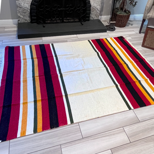 Wool Striped Mexican Blanket - Concordia Style Boutique