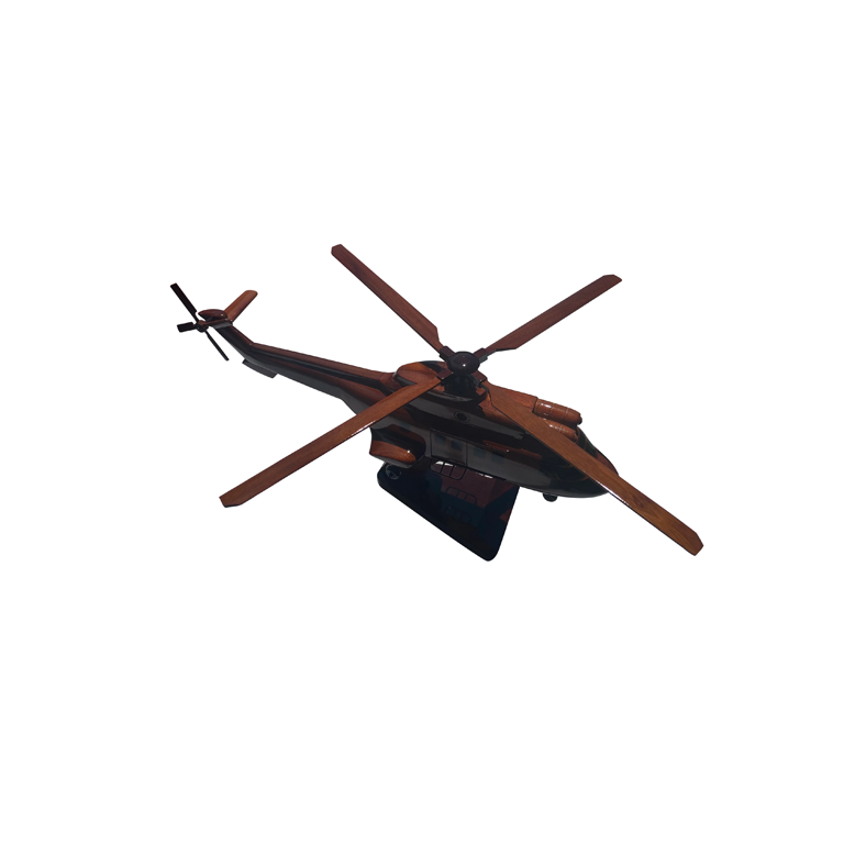 AS-332 Super Puma Mahogany Wood Desktop Helicopter Model