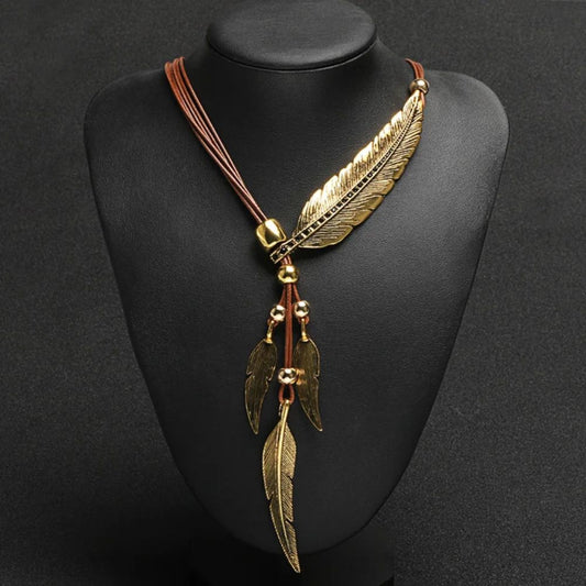 BOHEMIAN LEAF ROPE NECKLACE - Concordia Style Boutique
