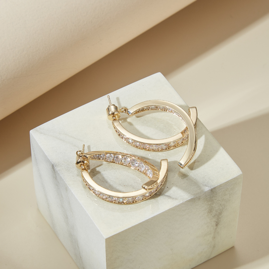 CURVED DROP EARRINGS (PAIR) - Concordia Style Boutique