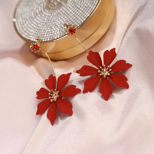 RED DAHLIA EARRINGS - Concordia Style Boutique