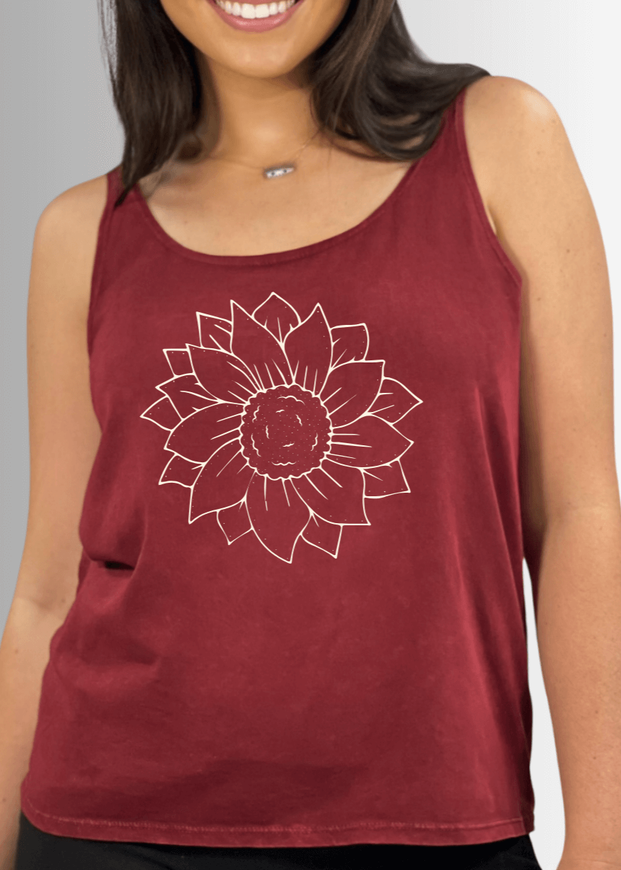 A Simple Flower Graphic Premium USA Made Cotton Tank Top - Concordia Style Boutique