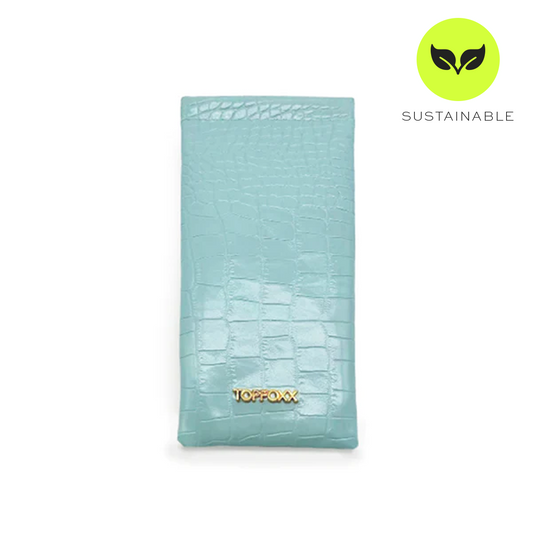 Faux Croco - Turquoise Soft Pouch - Concordia Style Boutique
