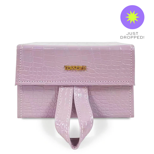 Lilac Faux Croco Travel Case - Concordia Style Boutique
