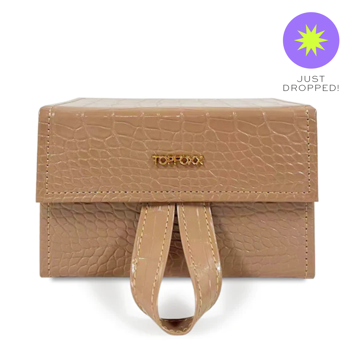 Nude Faux Croco Travel Case - Concordia Style Boutique