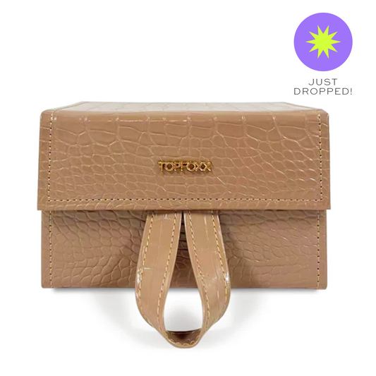 Nude Faux Croco Travel Case - Concordia Style Boutique