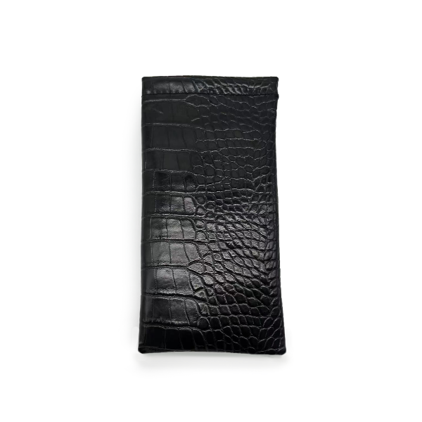 Black Faux Croco Soft Pouch - Concordia Style Boutique