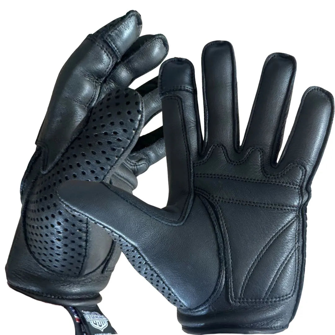 Legendary ILL DOZER Perforated Top Short Wrist Outseam Deerskin Motorcycle Gloves