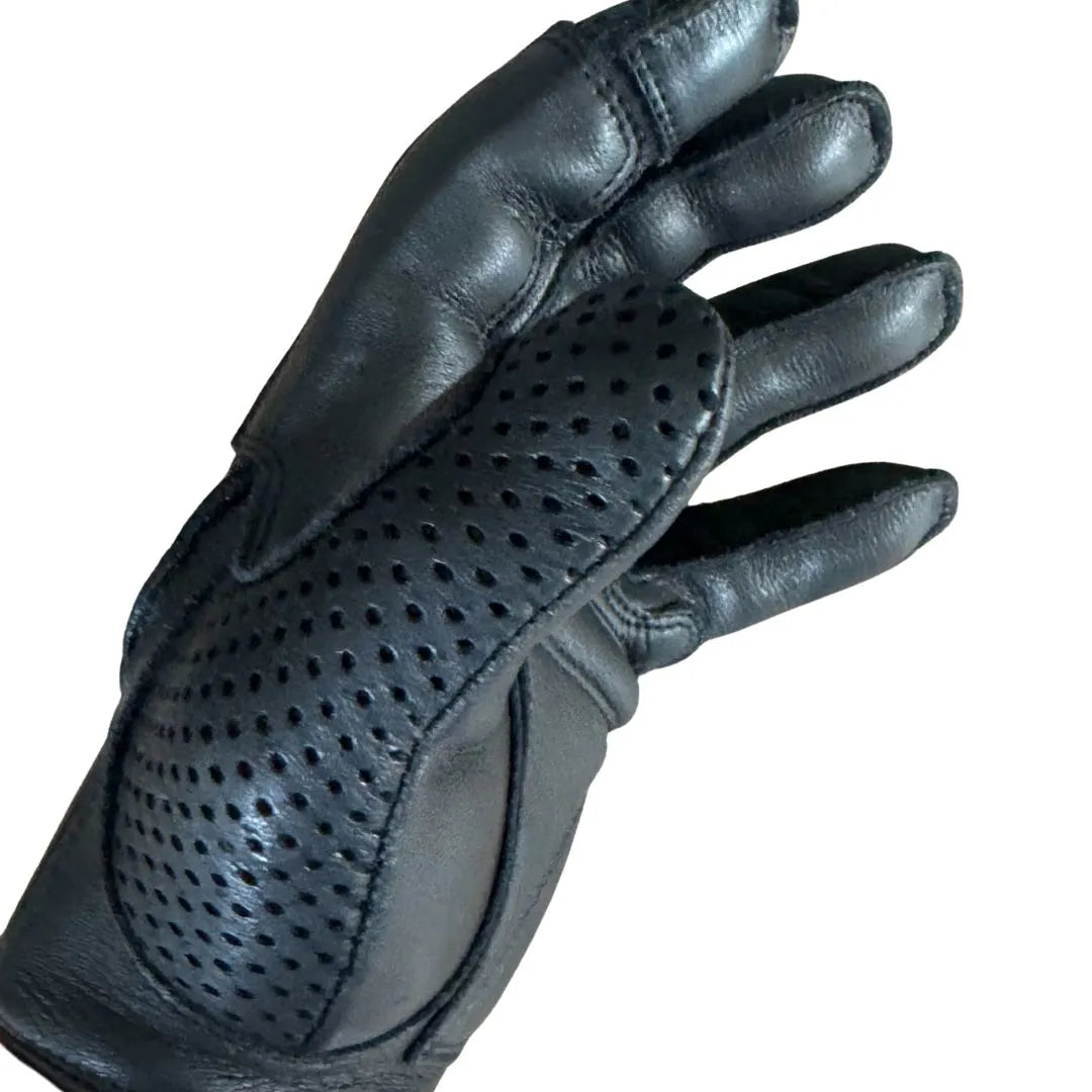 Legendary ILL DOZER Perforated Top Short Wrist Outseam Deerskin Motorcycle Gloves