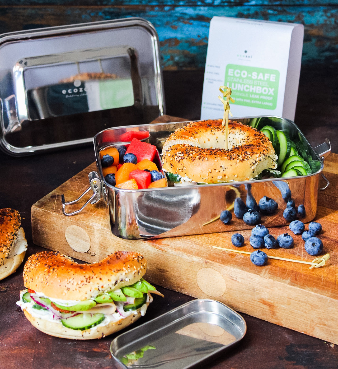 Stainless Steel Lunch Box, 2 Compartment Leak Proof, 50 Oz with Removable Divider - Concordia Style Boutique