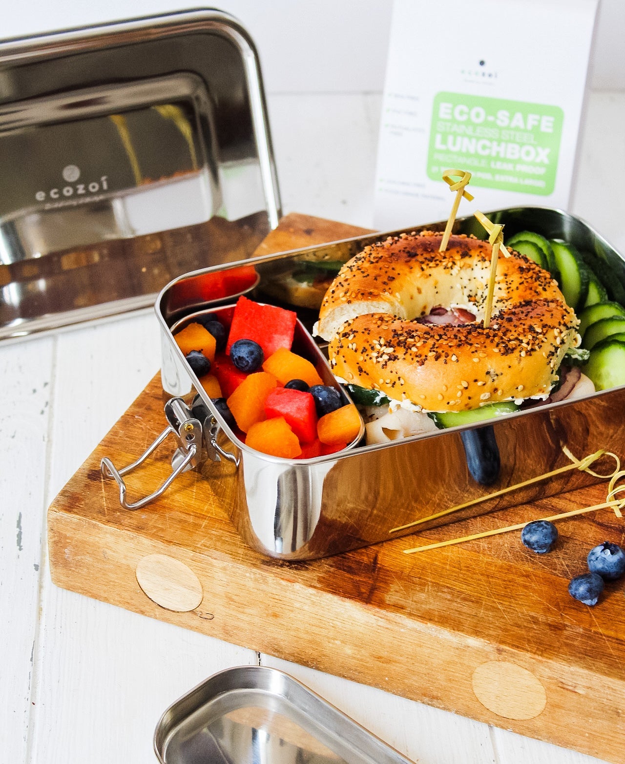 Stainless Steel Lunch Box, 2 Compartment Leak Proof, 50 Oz with Removable Divider - Concordia Style Boutique