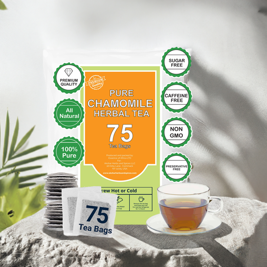Akshit 75 Chamomile Tea Bags, Te de Manzanilla, - Pure Manzanilla Flowers, Caffeine Free
