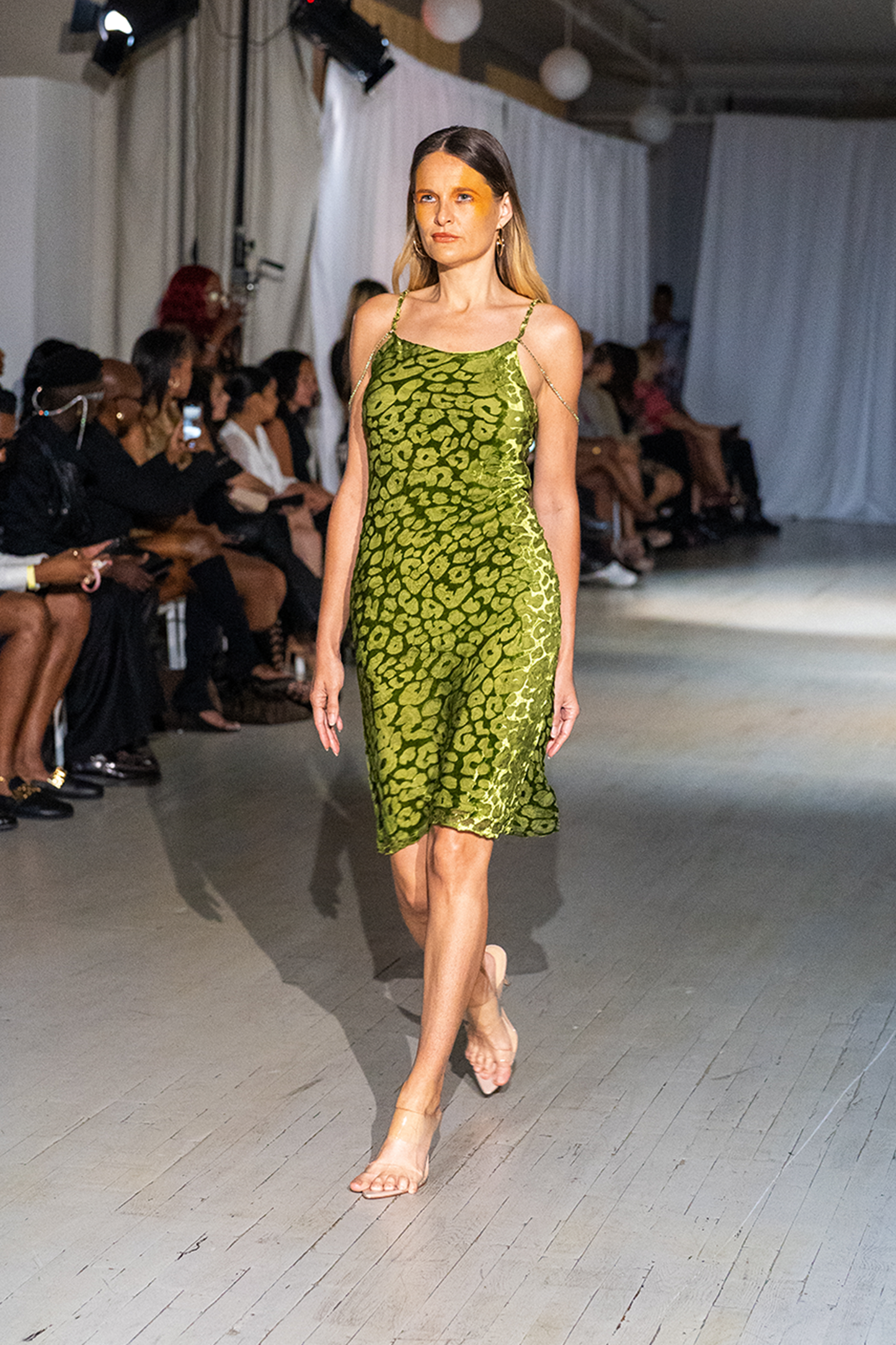 Aliana Silk Leopard Imprint Slip Dress