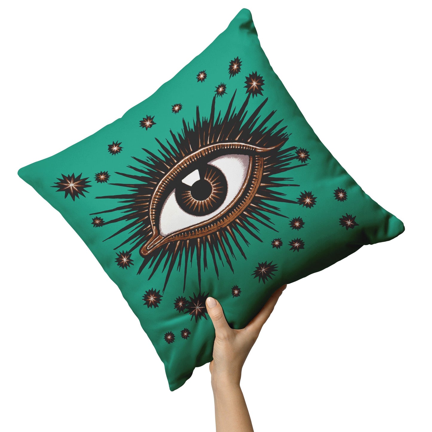 "All Seeing Eye" Throw Pillow (Teal)